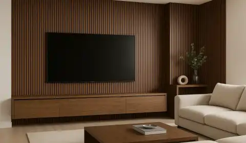 Sala planejada sob medida, painéis e móveis sob medida MEB Móveis Planejados Cruzeiro SP